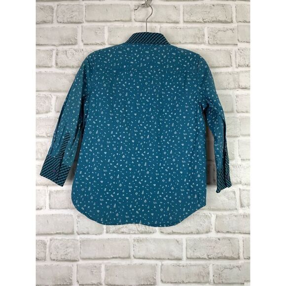 Matilda Jane Jack Frost Button Down Holiday Print Long Sleeve Top Size 4 - Picture 2 of 8
